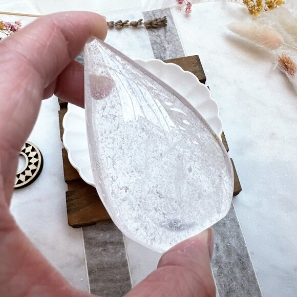 Gorgeous Small Clear Quartz Water Droplet | Clear Quartz Flame - Picture 3 of 10